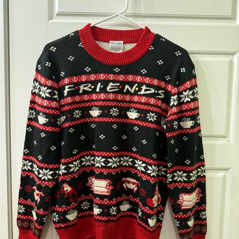 Vintage Box Lunch Friends Themed Christmas Sweater Size Medium